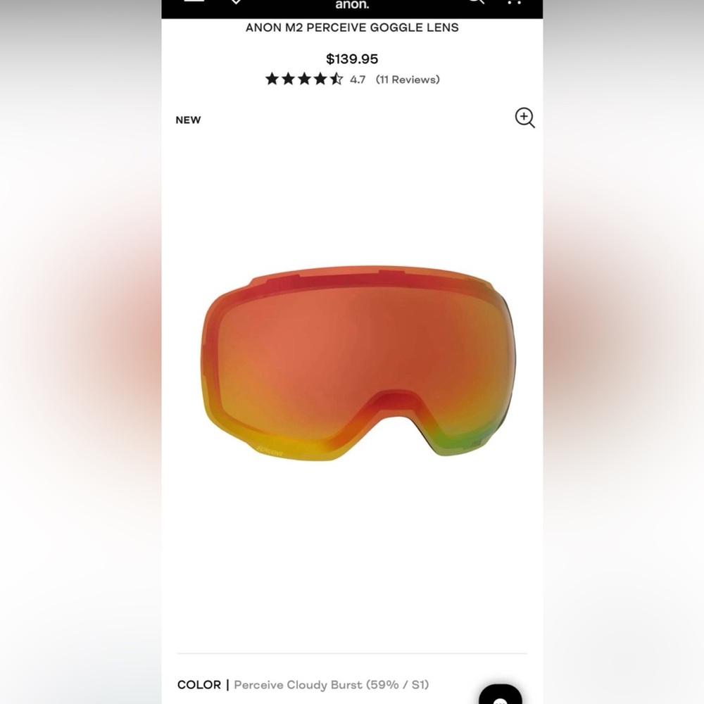 ANON M2 PERCEIVE GOGGLE LENS